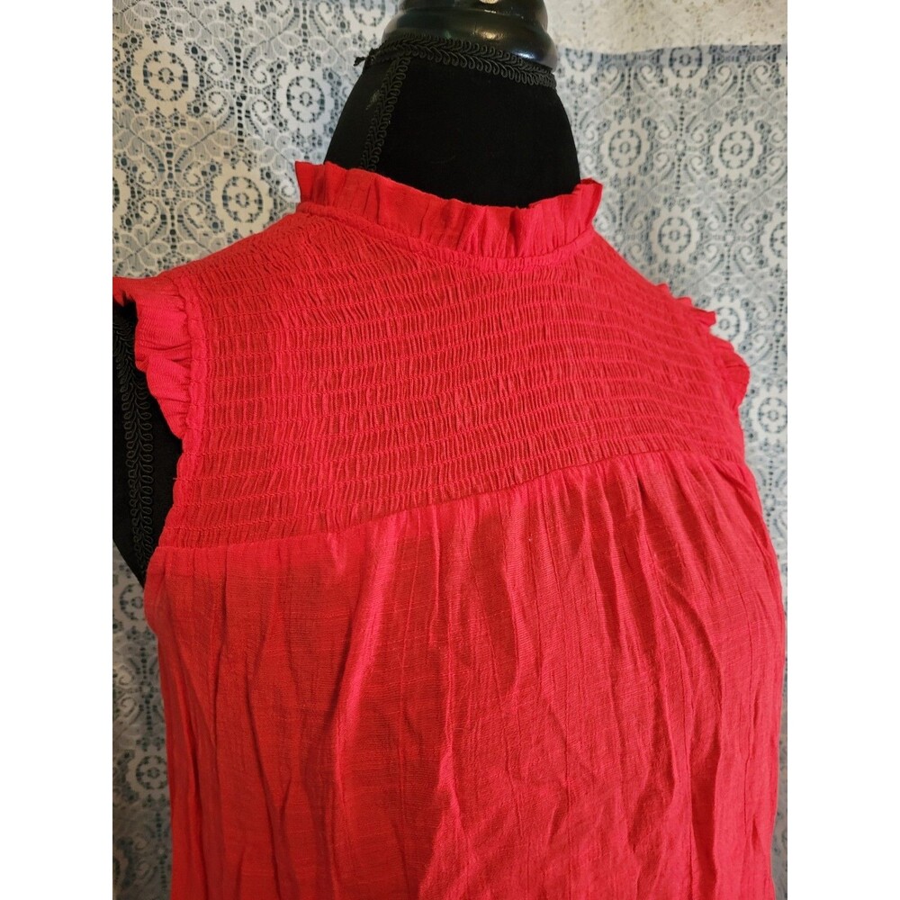 Nanette Lapore Flutter Sleeve Red Blouse Size Small